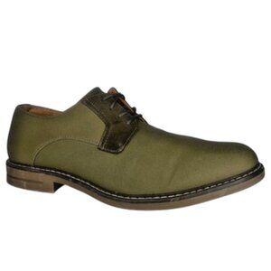 Izod Men's Khaki Two Tone Green Canvas Charlesoly Lace Up Oxford Shoes Sz 13